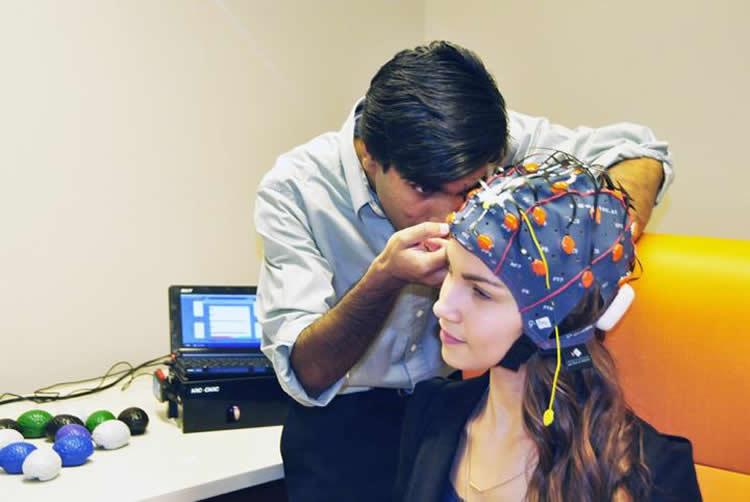 The brain vital signs platform works with any brainwave devices. Credit: Marianne Meadahl, SFU.