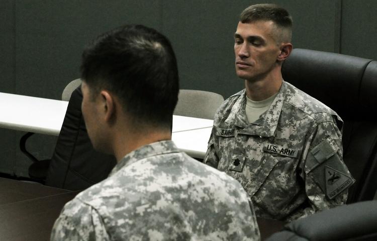 Mindfulness meditation has been used among U.S. veterans and active duty military to help those suffering from post-traumatic stress syndrome and to cope with the stress of deployment. Some work suggests that meditation can alter connectivity between regions of the brain in a way that can reduce stress. Here, U.S. soldiers meditate during a 15-minute mindfulness class in Baghdad in 2010.   CREDIT: SPC. DANIEL SCHNEIDER/US ARMY